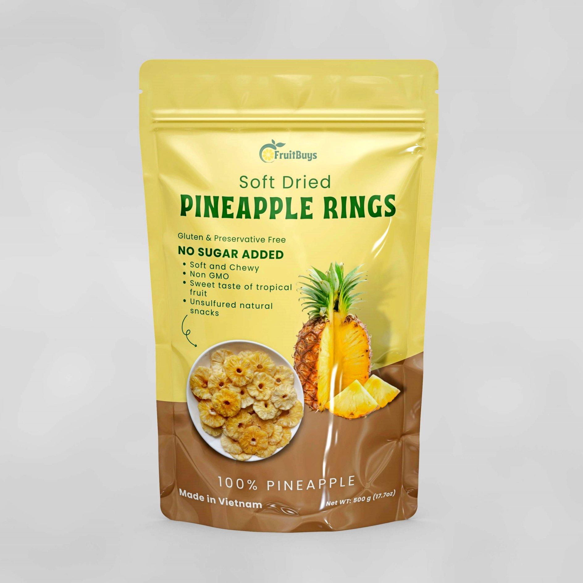 Dried Pineapple No Sugar Added - FruitBuys Vietnam +84-919739589 - Trade4go